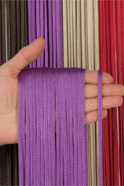 Saççax Exclusive Eflatun Renk Jumbo Düz Zincir Serisi Ip Perde