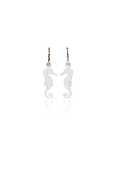 Leerybee Neon White Antiallergic Sea Horse Earrings