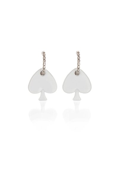 Leerybee Neon White Antiallergic Spade Earrings