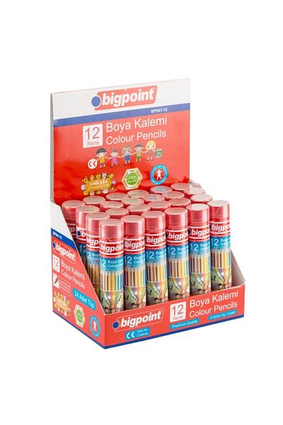 Bigpoint Long Dry Paint Pen 12 Colors Metal Tube Full Size 1 Tube