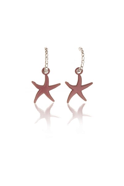 Leerybee Matte Burgundy Color Antiallergic Star Earrings