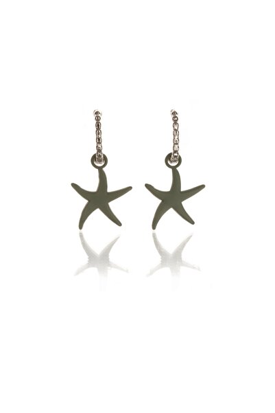 Leerybee Matte Khaki Color Antiallergic Star Earrings