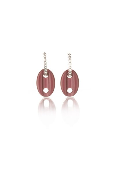 Leerybee Matte Burgundy Color Antiallergic Sailor Knot Earrings