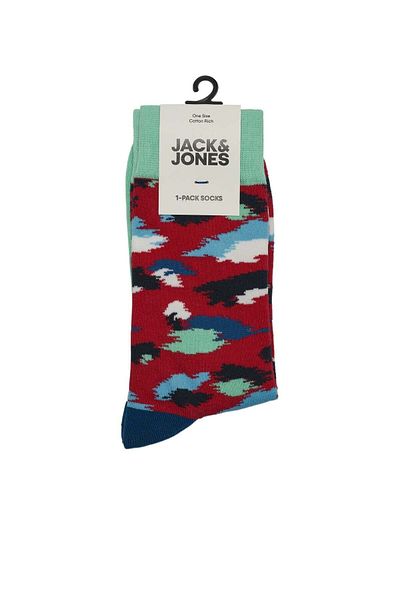Jack & Jones Unisex Red Color Printed Socks 12189921