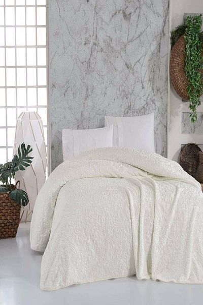 ATLASS HOME Cream Spring Double Blanket