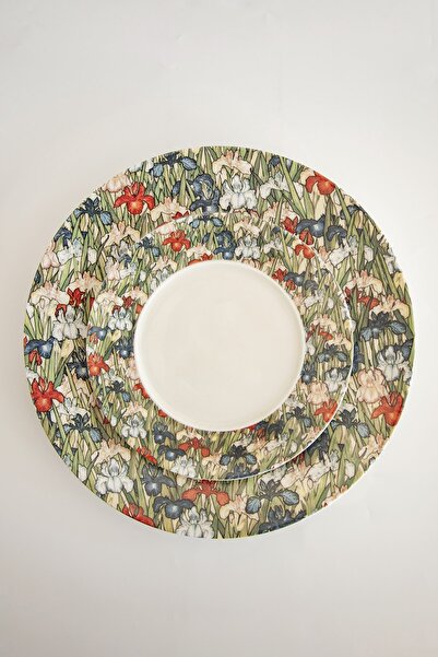 Bursa Porselen Dekor Garden Yeşil Servis Tabağı 4 Parça