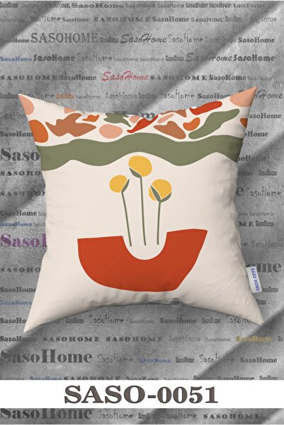 SasoHome Simple Modern Design Floral Patterned Digital Printed Throw Pillow Cover