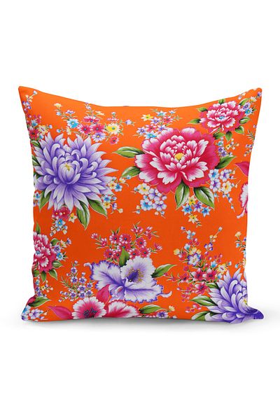 Filamente Double Sided Digital Printing Throw Pillow Cover Flower Garden