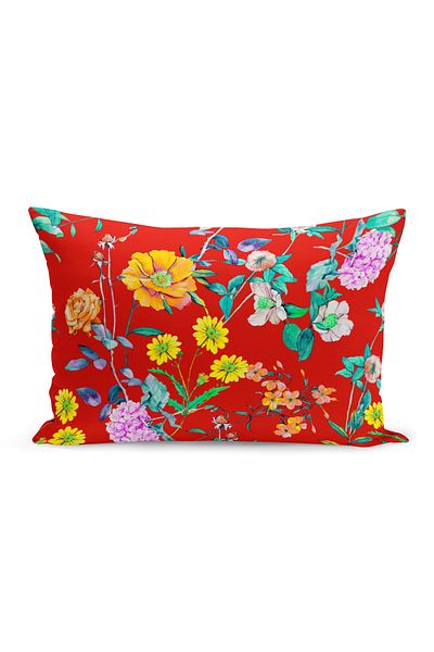Filamente Double Sided Digital Printing Throw Pillow Cover Flower Garden