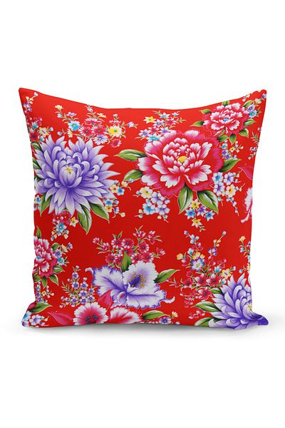 Filamente Double Sided Digital Printing Throw Pillow Cover Flower Garden