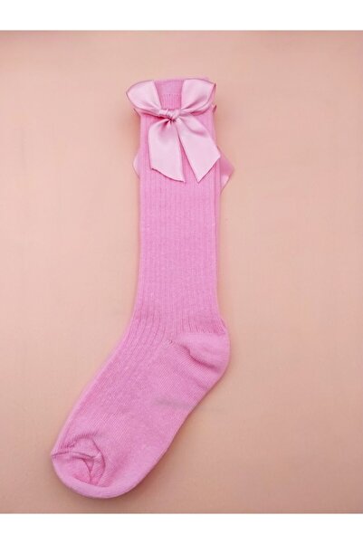 BUKAWEAR Бебешки и детски високи чорапи до коляното - Панделка, Аксесоари, Комплект от 3 броя, Розово Жълто Червено