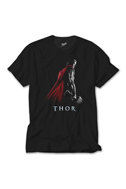 Z zepplin Unisex Thor Worthy Of Mjolnir Siyah Tişört