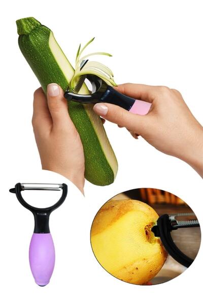 Hyd مقبض سيليكون Chubby - مقشرة فواكه وخضروات مقطوعة بالليزر من الفولاذ