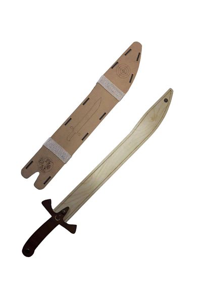 Ahtek Special Design Wooden Toy Scabbard Sword, Brown