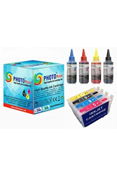 PHOTO PRİNT Epson Stylus Sx110 T0711-t0714 Muadil Kolay Dolan Kartuş + 4 X100...