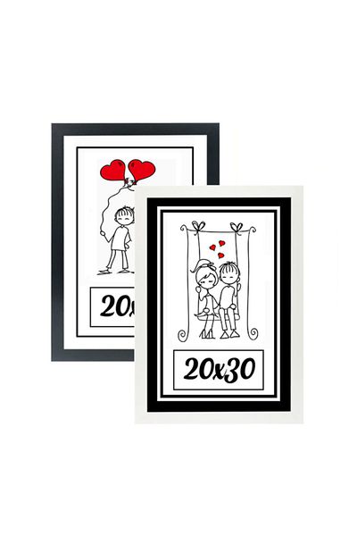 ÖZCANLAR ÇERÇEVE 20x30 2-Piece Photo Frame Black-white Modern Office Art Home Home Decorative Frame