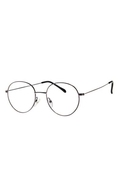 UBK Eyewear Unisex Gray Framed Oval Metal Numberless Blue Light Glasses