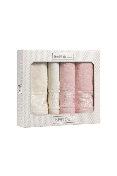 Özdilek Camellia Best Set Bath Set Camellia Cream Pink