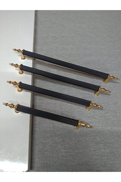 Gür Altın Ayaklı Mat Siyah Boru Kulp