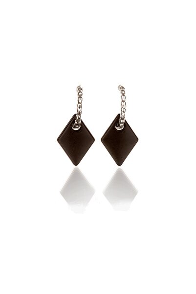 Leerybee Matte Black Color Antiallergic Tile Earrings