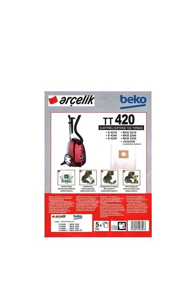 Arçelik Beko Bks3210 Bks 2240 2250 - 15 قطعة مكنسة كهربائية أصلية كيس غبار S4240 S4210 S4250