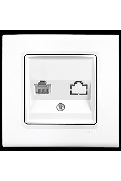 VİKO Linnera White Number WireSocket Rj11 Frameless
