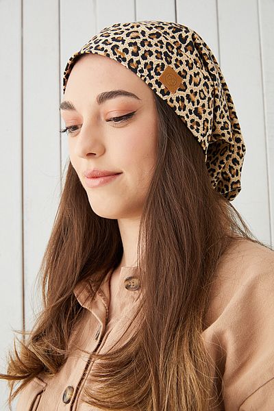 Butikgiz Women's Leopard Rope Detailed Beret