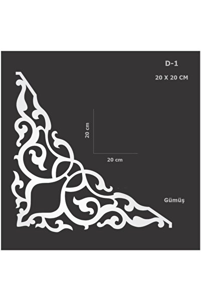EYM Dekoratif Yapışkanlı Mobilya Dolap Süsü D-1 Gümüş 20 X 20 Cm Köşe Aynalı Pleksi