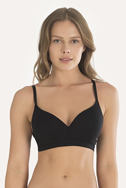 NBB Kadın Siyah Kaplı Seamless Desteksiz Sütyen.