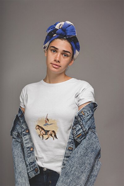 ErTaPassage Acrobație albă cu imprimeu Femei tricou - T4297588