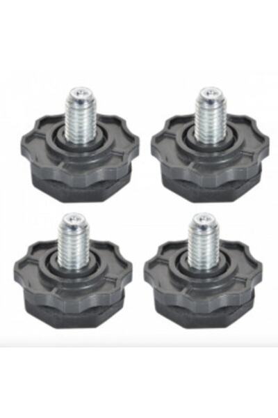 Universal Buzdolabı Vidalı Ayak Toç Siyah 4 Adet