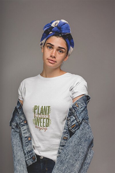 ErTaPassage Plante albe cu imprimeu Femeie tricou - T7832259