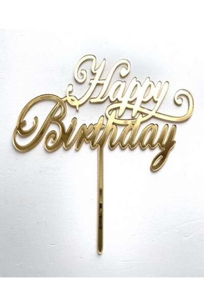 Pleksivent Happy Birthday Pasta Süsü Gold
