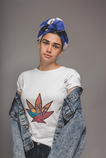 ErTaPassage Γυναικείο μπλουζάκι White Leaf με τύπωμα - T2611499