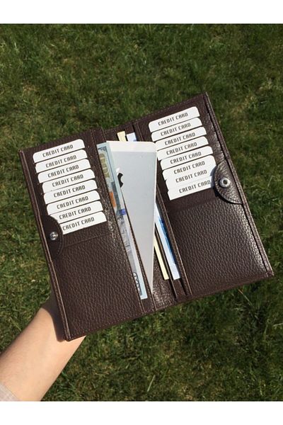 DERKON Genuine Leather Wallet with Phone Compartment