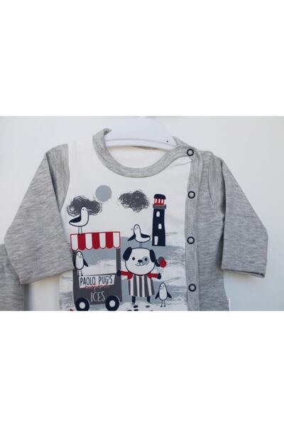 Bebelinna Puppis Baby Seagull Patterned Combed Cotton Pajamas Set of 2