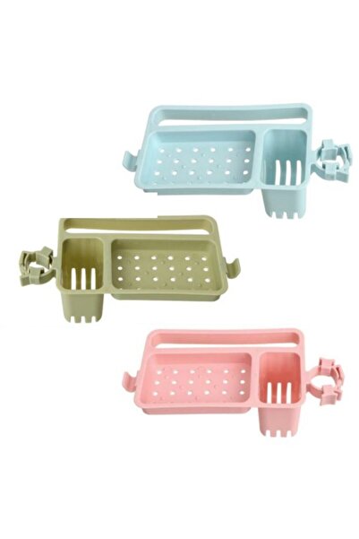 RiverWorld River World Faucet Mounted Sponge Towel Rack with Soap Tank Kitchen Bathroom Sink Organizer Organi