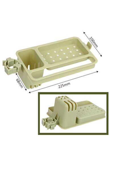 RiverWorld River World Faucet Mounted Sponge Towel Rack with Soap Tank Kitchen Bathroom Sink Organizer Organi