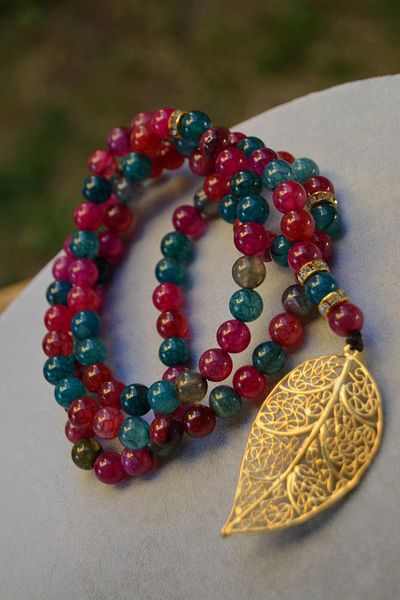 Stoneage Agate Natural Stone 99 Rosary Necklace