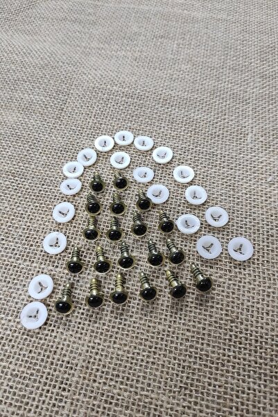 platin hediyelik 20 Adet 10 Mm Amigurumi Bebek Gözü Altın Vidalı Kristal Göz