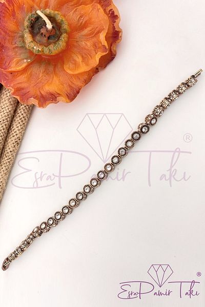 Esra Pamir Bronze Color Diamond Mounted Bracelet