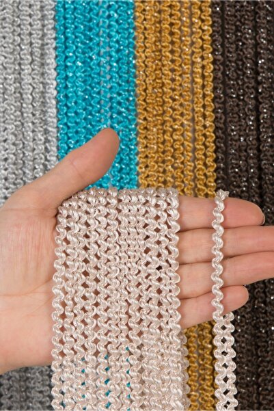 Saççax Exclusive Açık Pembe Gümüş Renk Bukle Serisi Ip Perde