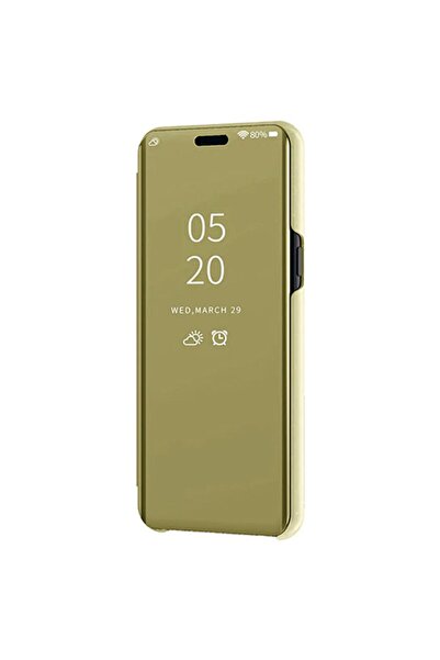 Smart Tech Huawei P30 Pro Aynalı Kapaklı Lüx Kılıf Gold