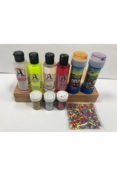 Monalisa Slime 3 Renk Sıvı Yapıştırıcı 70ml+ 1 Adet Boraks 70ml +2 Adet Balon...