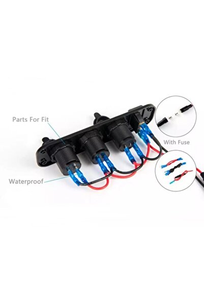 Autoline Çift Usb Araç Şarj Soketi Voltmetre Çakmaklık 12v Aç Kapa Anahtarlı