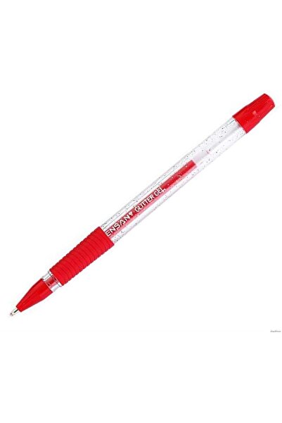 Genel Markalar Kırmızı Simli Jel Tükenmez Kalem Jel Simli 1.0 Mm Kırmızı (12 ...