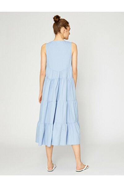 Koton Rochie fără mâneci din poplin albastru pentru femei