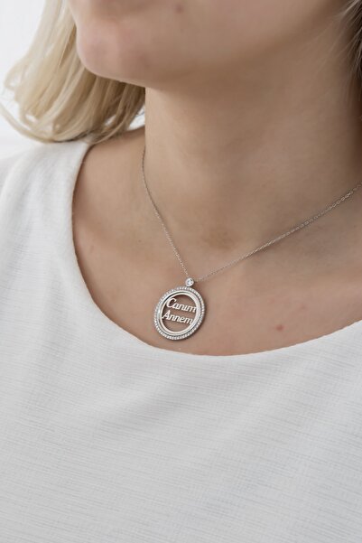 Nereze 925 Ayar Canım Annem Kolye Kadın Gümüş Kolye