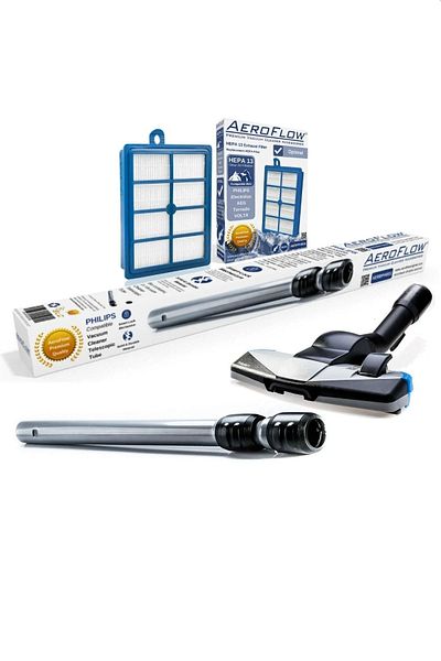 AeroFlow Philips Fc 9712 - Compatible Telescope Pipe, Hepa Filter and Suction Head Set