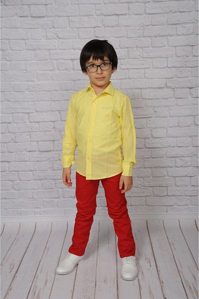 SEDACAN KOSTÜM Boy's Red Linen Trousers